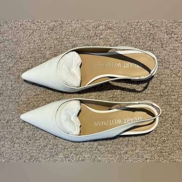 Stuart Weitzman White Patent Slingbacks - Picture 5 of 12